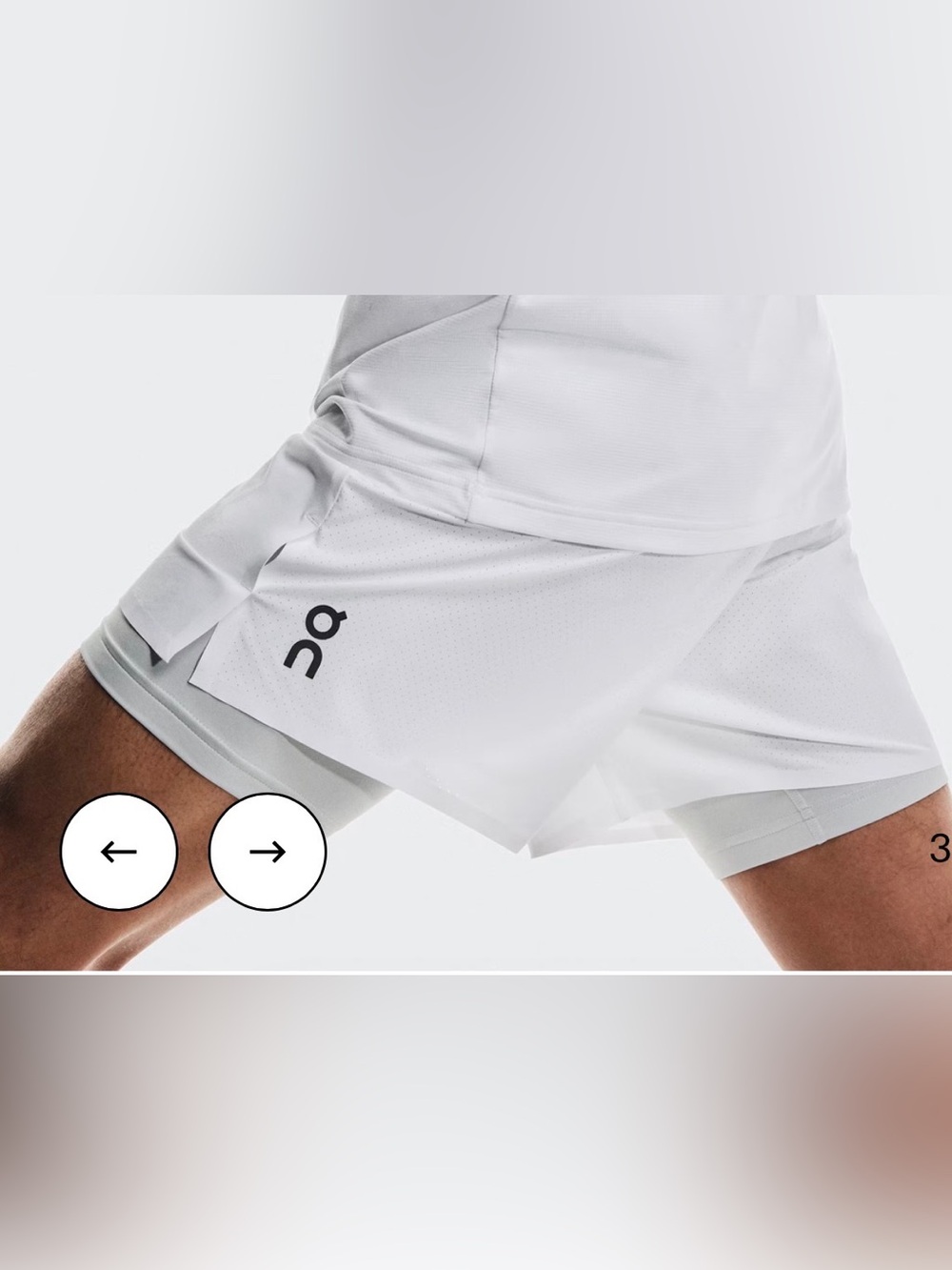 On Running Running Men’s White Performance Shorts Size large